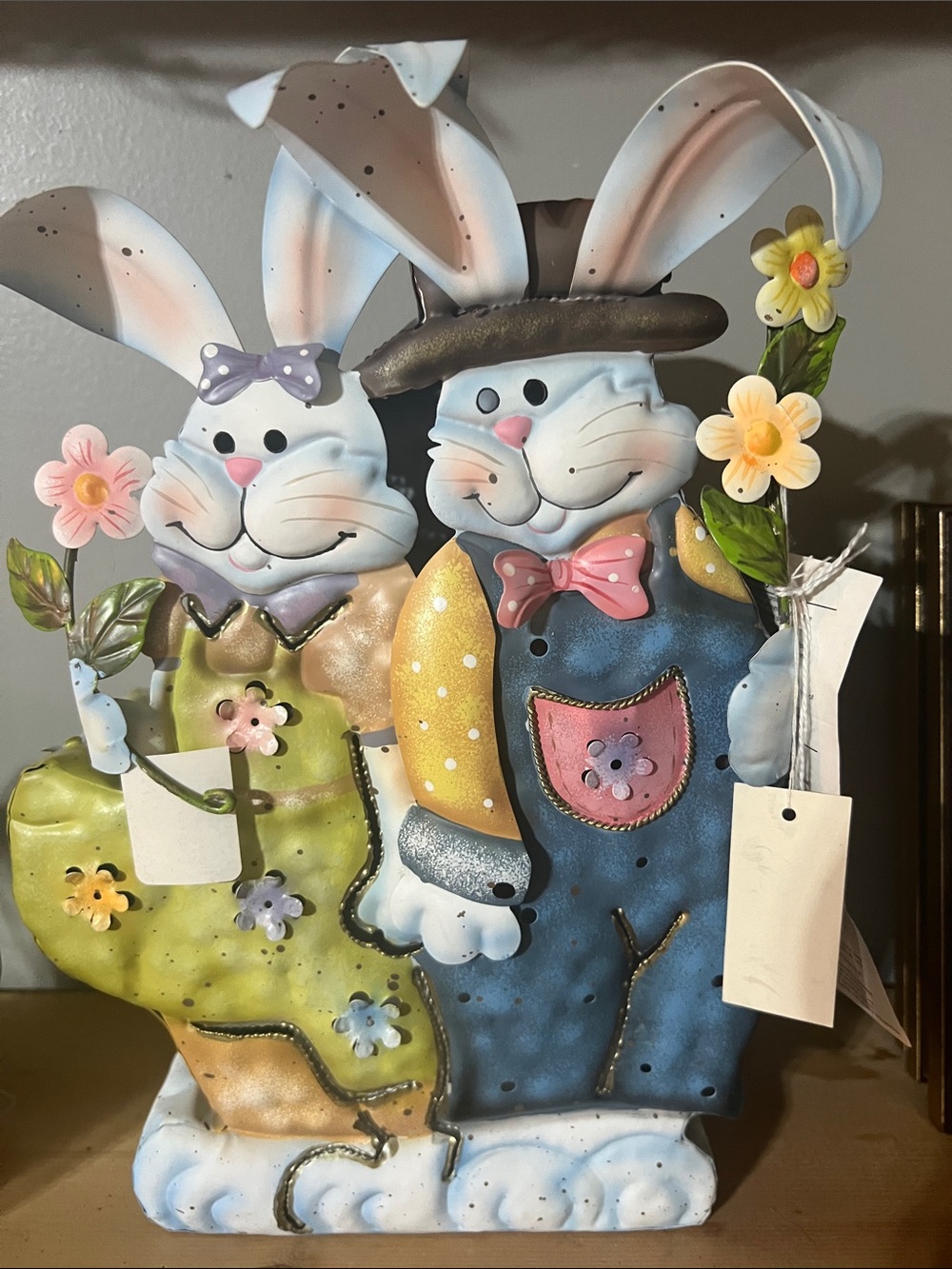 Whimsical Pair of Spring BunnyPastel Colors lantern